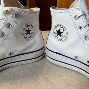 Converse All Star White High-Top Sneakers. 8.5.  Women’s.